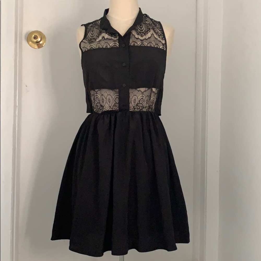 Black Dress With Lace Detailing and Back Cutout